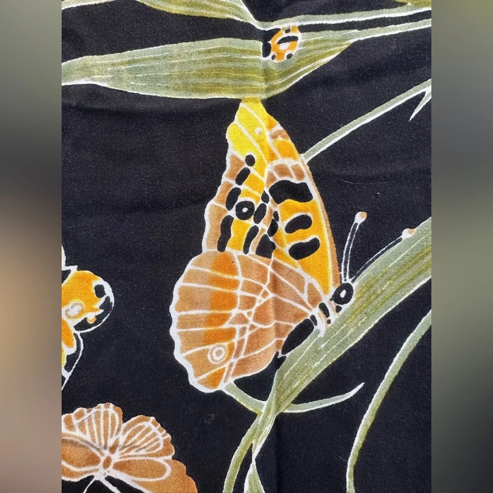 Vintage Peppermint Bay Y2K Midi Maxi Dress Butterfly Floral Resort Beach Size XL - Picture 8 of 13